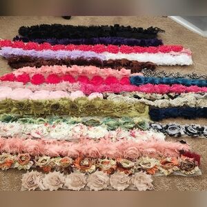 Bundle of fabric floral trim